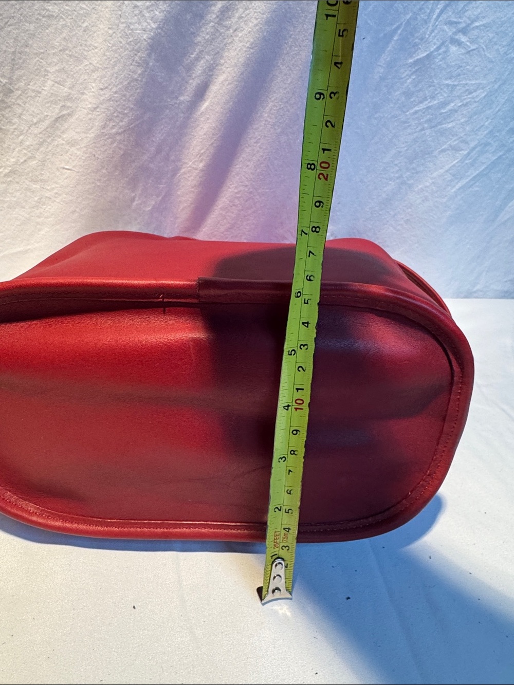 Coach Vintage Red Leather Drawstring Crossbody Bucket Bag 9952 - Picture 9 of 16